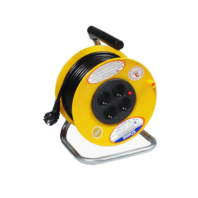 Макара с 4 гнезда 50 м IP20 H05VV-F 3×1.5 жълта – (Commel)