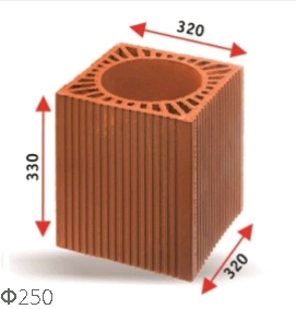 Коминно тяло Ф25 32/32/33 см. керамично