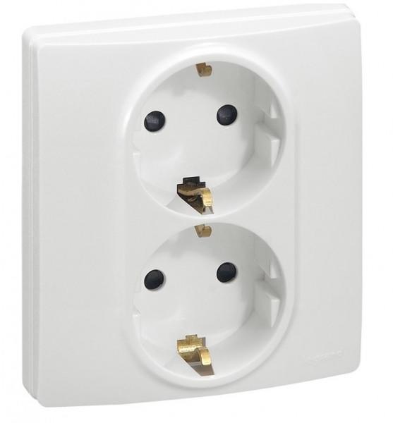 Контакт двоен Niloe – бял (Legrand)