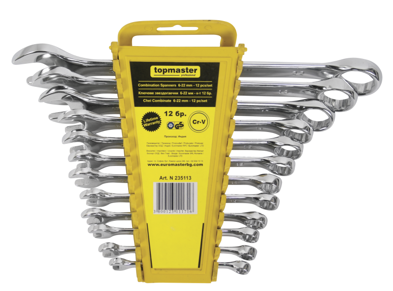 Ключ звездогаечен к-т 12бр. 6-22мм. стойка – (Topmaster)