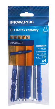 Дюбел фасаден рамков FF1-K 10/120 – универсален с винт шестостен и яка SW13/TX40 блистер 4 бр – (Rawlplug)