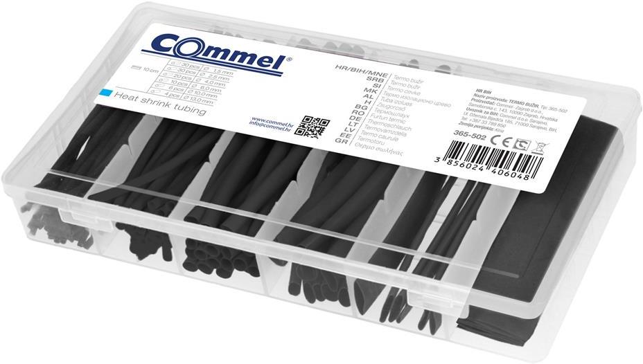 Кутия с термошлаух 100 х 10см черни – (Commel)