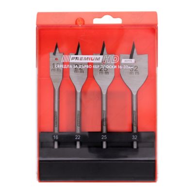 Свредла за дърво 4бр.плоски 16-32мм – (Premium)