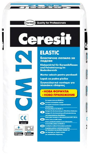 Лепило за плочки и камък C2E СМ 12 – 25 кг. (Ceresit)