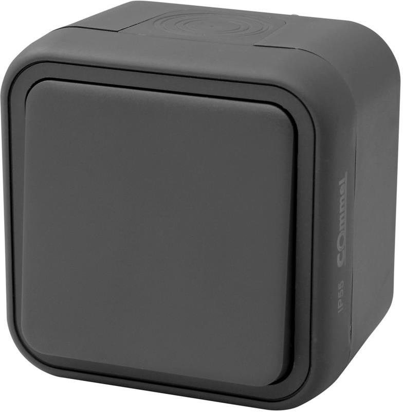 Еднополюсен ключ за открит монтаж IP55 цвят Антрацит – (Commel)