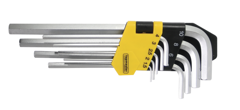 Шестограми дълги CR-V 9 бр. 1.5-10 мм. – (Topmaster)