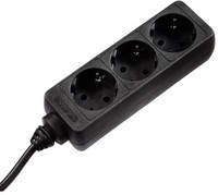 Разклонител троен – черен (гумен)