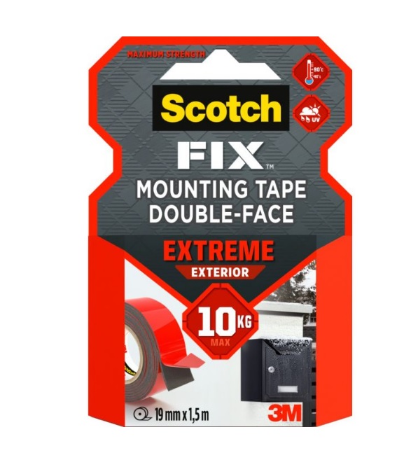 Монтажна лента двойнолепяща Scotch Extreme 1.5 м/19 мм – екстериорна – (3M)