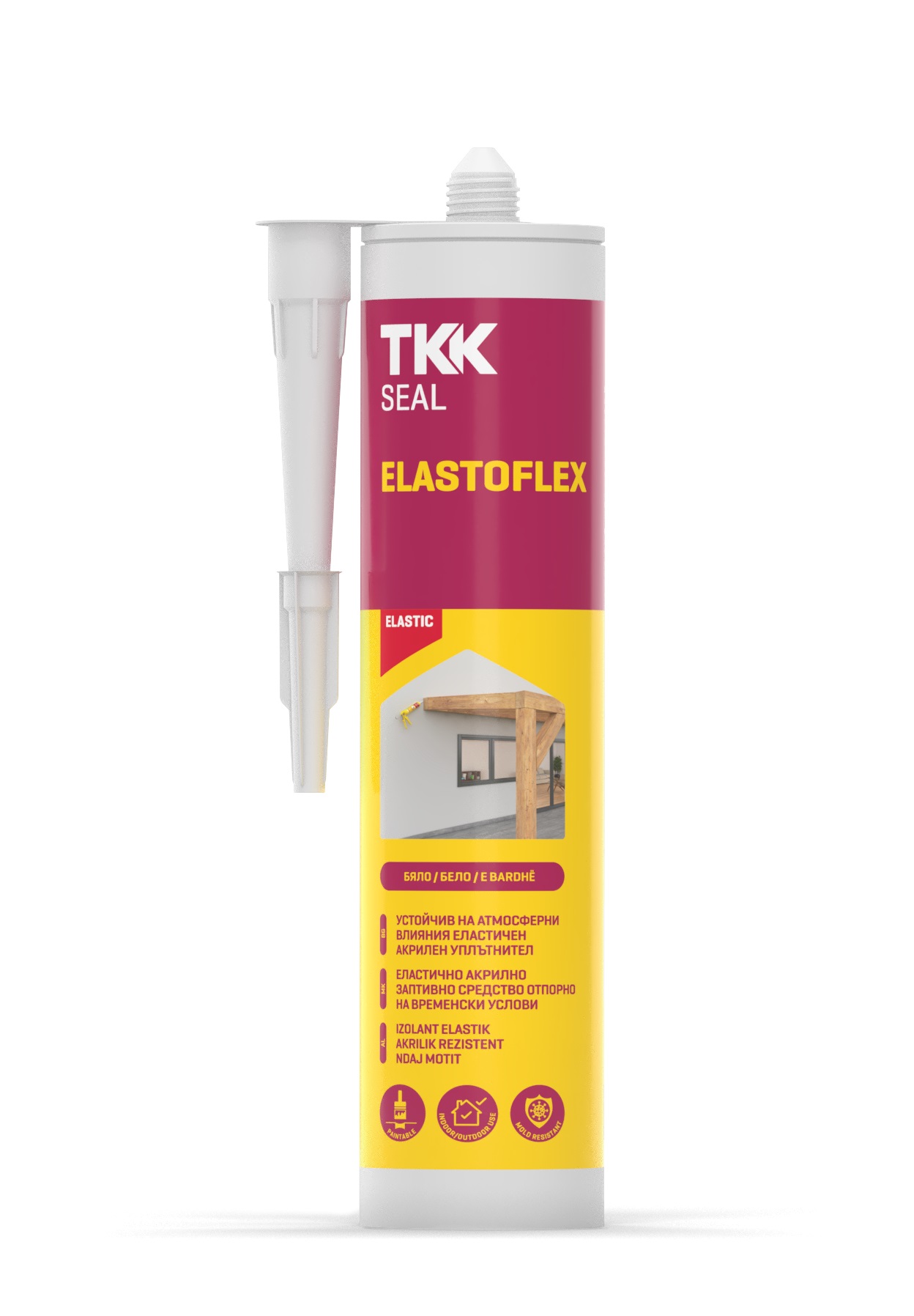 Акрилен уплътнител Elastoflex – 300мл – бял – (ТКК)