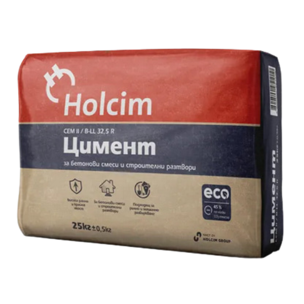 Цимент сив 32.5 – 25 кг. (Холсим)