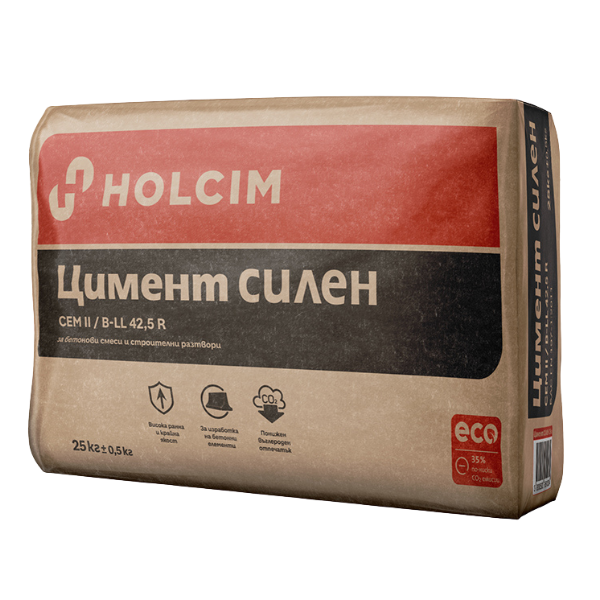 Цимент сив 42.5 R – 25 кг. (Холсим) – черен етикет