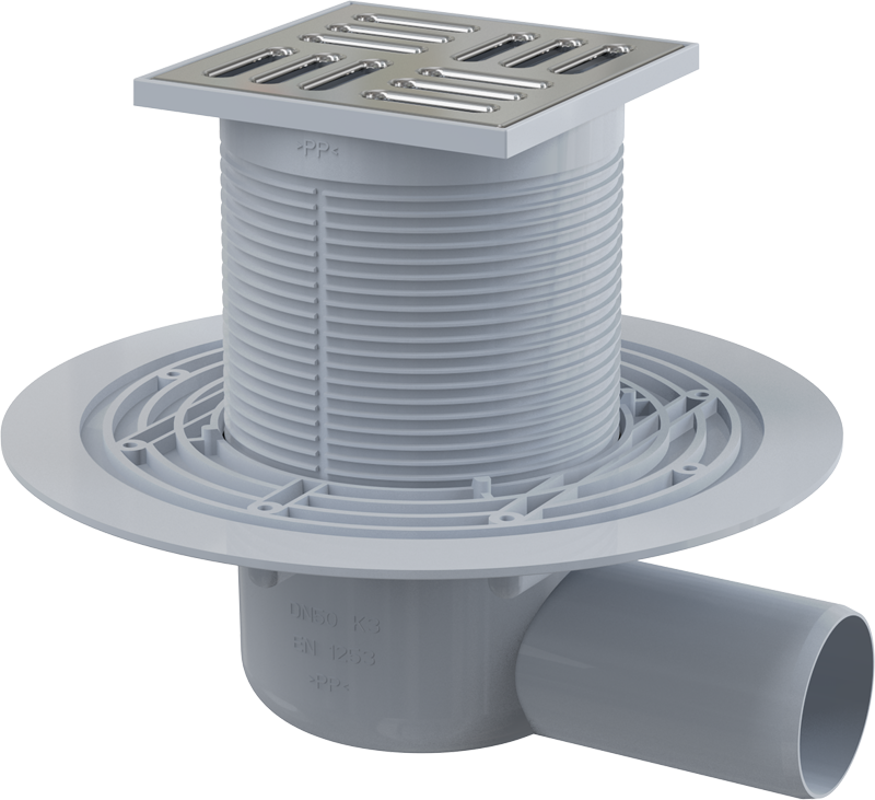 Сифон подов Ф50 неръждаем 105/105 комбиниран затвор (AlcaPlast)