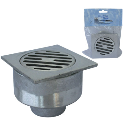 Сифон прав пластмасов с квадратна решетка Ф 50 мм.