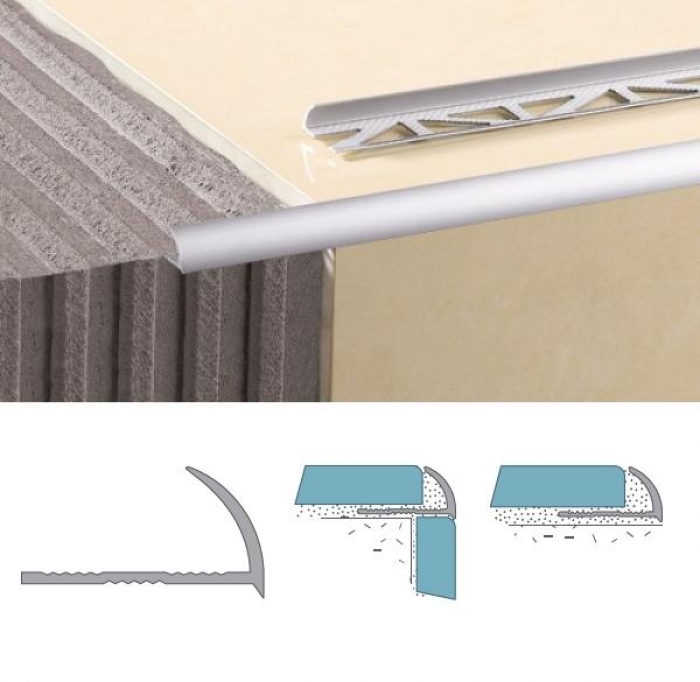 Лайсна за външен ъгъл – хром/мат – 12.5 мм./2.50 м.(Минера)
