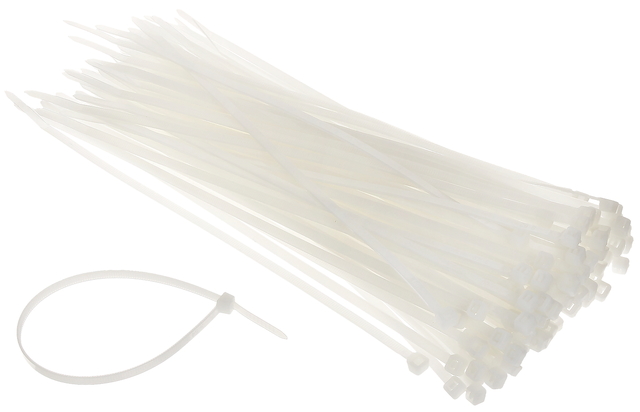 Кабелна стяжка 2.5/200 мм – 100 бр бяла – (BM group)