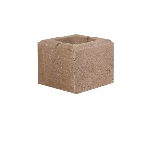 Половин блокче 20 x 20 x 16  – система за ограда RAINBOW кафяв (Земелрок)