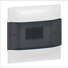 Ел. табло за скрит монтаж 8 мод. Practibox S с прозрачна врата и Н и РЕ клеми – (Legrand)