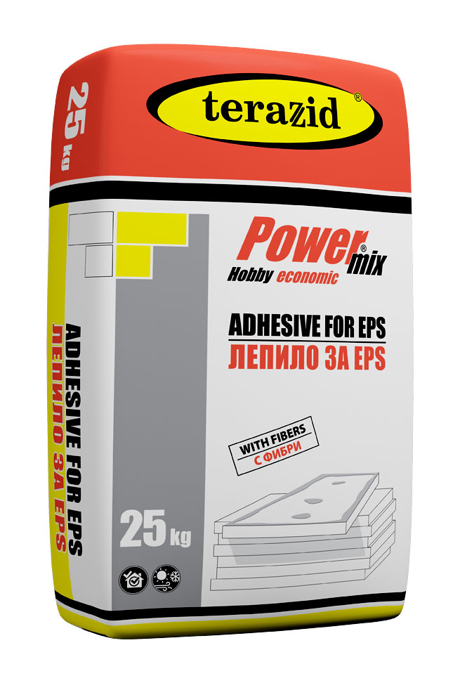 Лепилна смес за изолация EPS Power Mix – 25 кг. (Теразид)